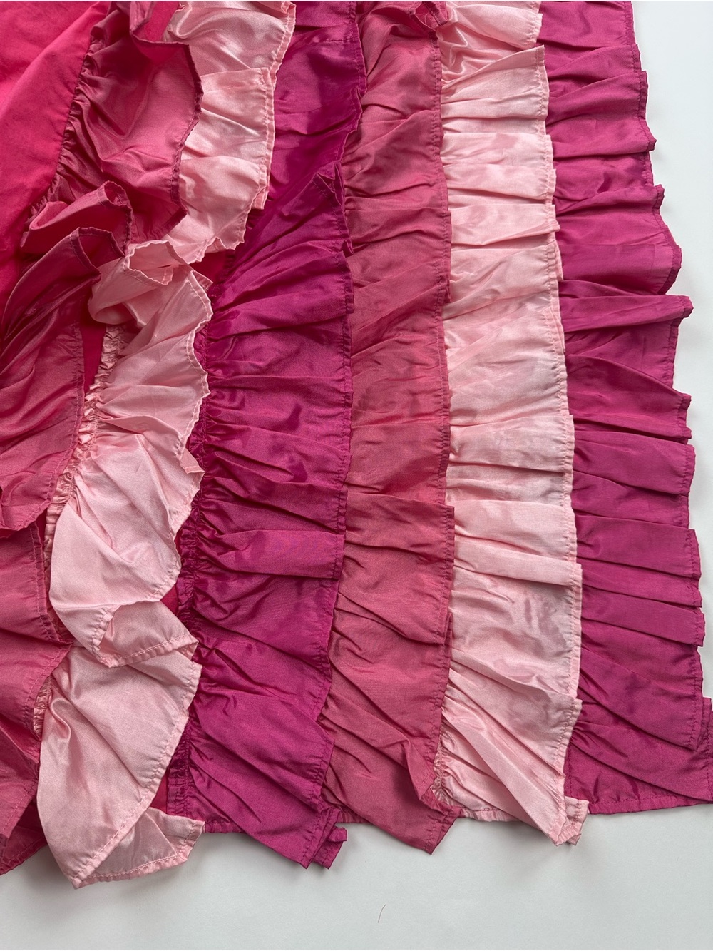 Pine Cone Hill Fine Linen Pink Ruffled Tiered Bed Skirt Twin - Picture 3 of 12